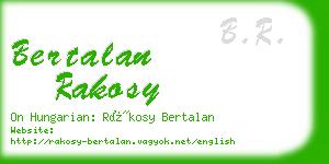 bertalan rakosy business card